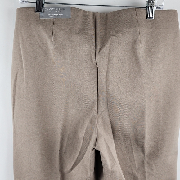 Chicos Pants Women 10T So Slimming 360 Juliet Full Length Mountain Stone Tan NWT - Picture 9 of 13